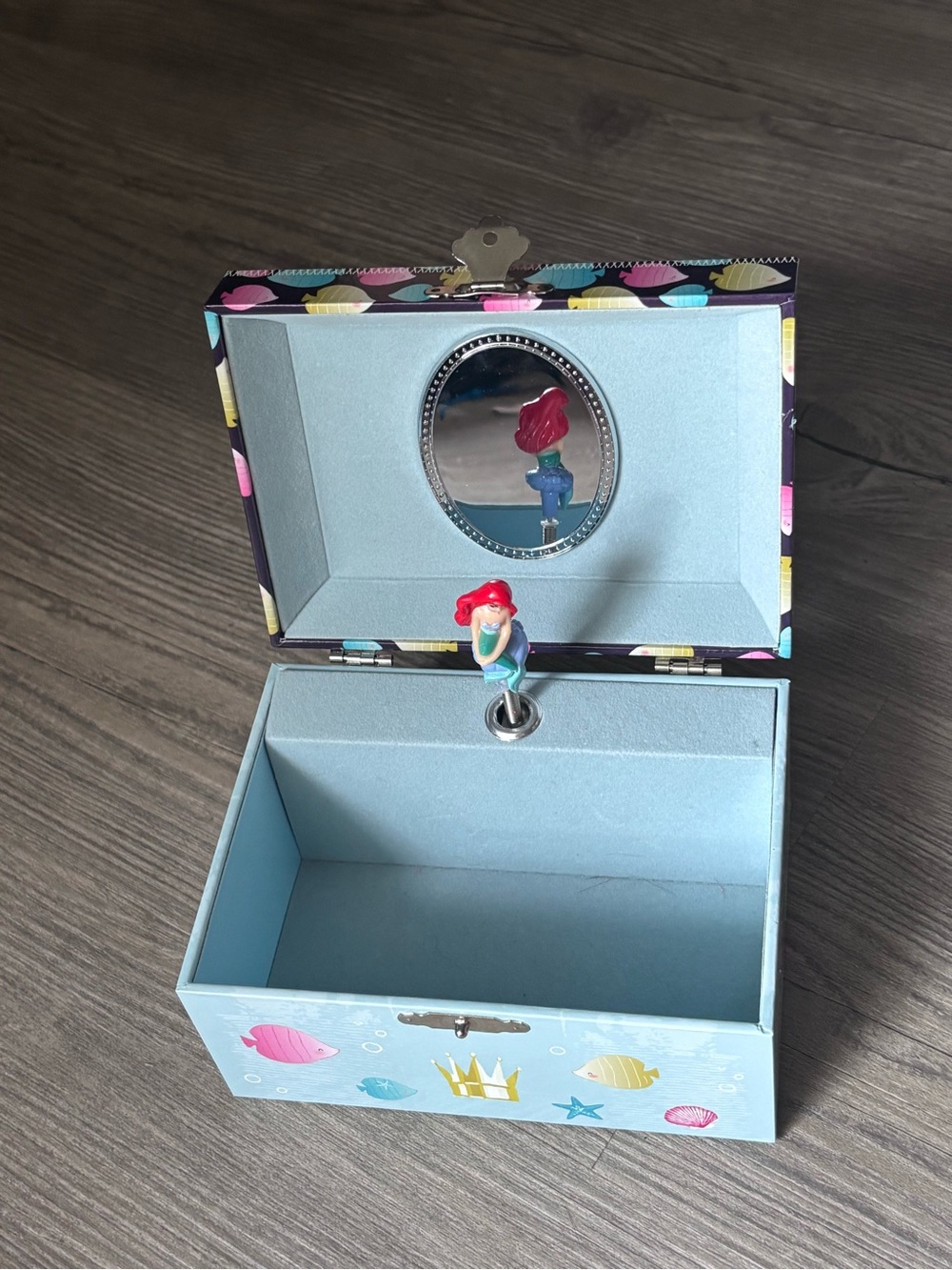 Light Blue Mermaid Musical Jewelry Box with Mirror